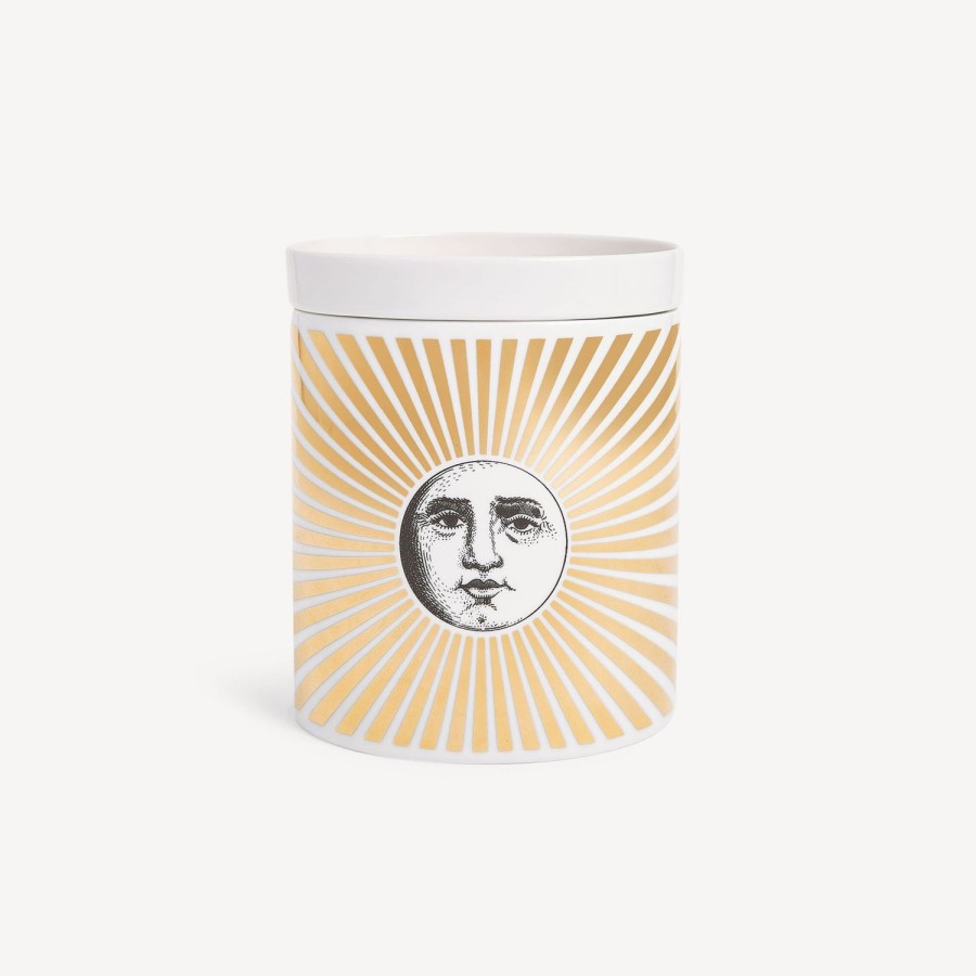 Fornasetti Nel Mentre Candela Profumata Grande - Soli Decor - Fragranza Immaginazione Bianco/Nero/Oro Candele Profumate