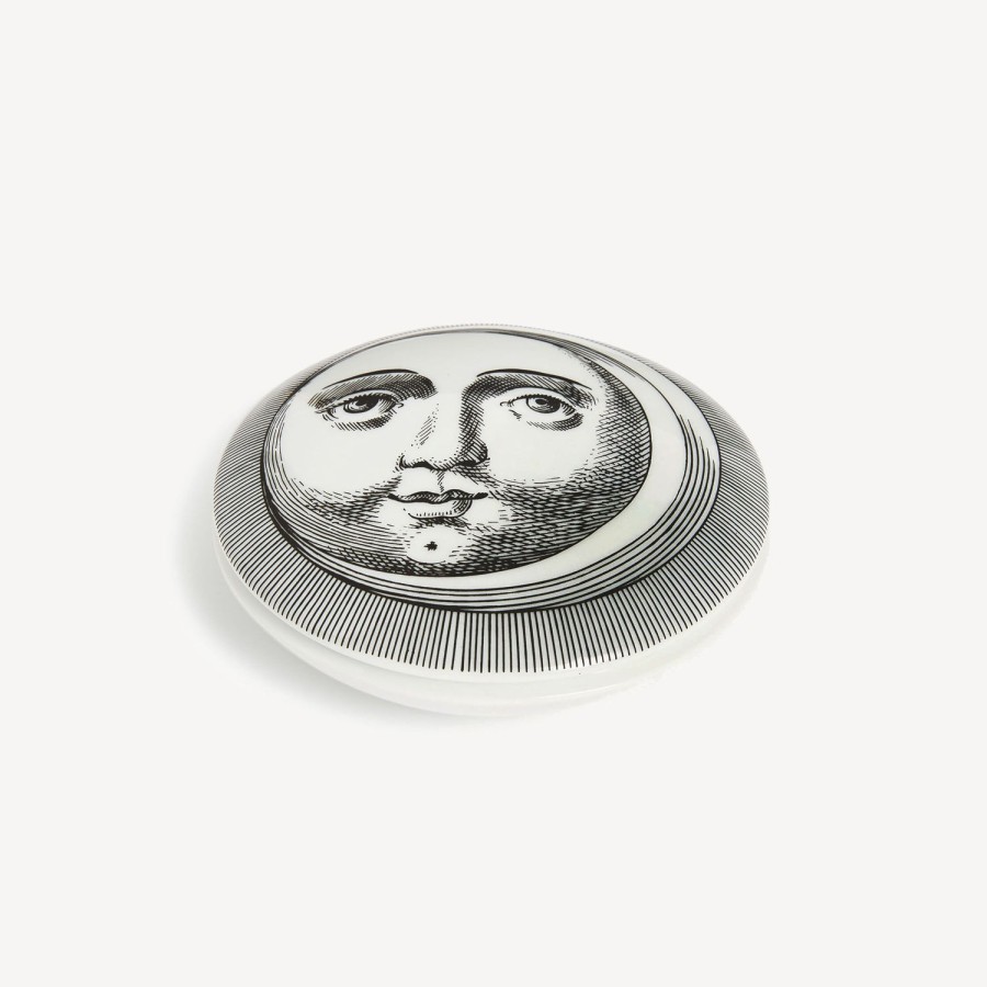 Fornasetti Scatola Rotonda Luna Bianco Nero Piccoli Contenitori