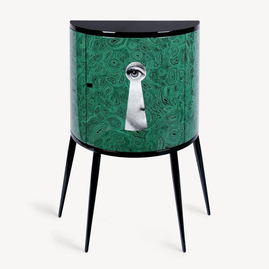 Fornasetti Consolle Serratura Su Malachite Verde/Bianco/Nero Console Di Archiviazione