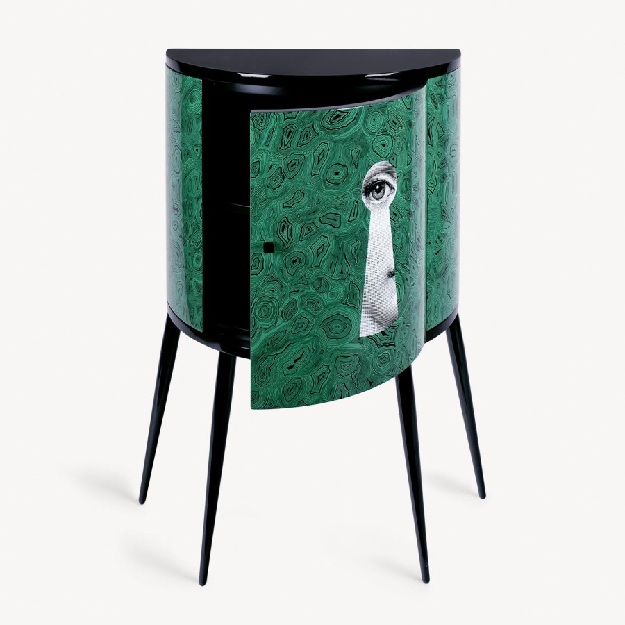 Fornasetti Consolle Serratura Su Malachite Verde/Bianco/Nero Console Di Archiviazione