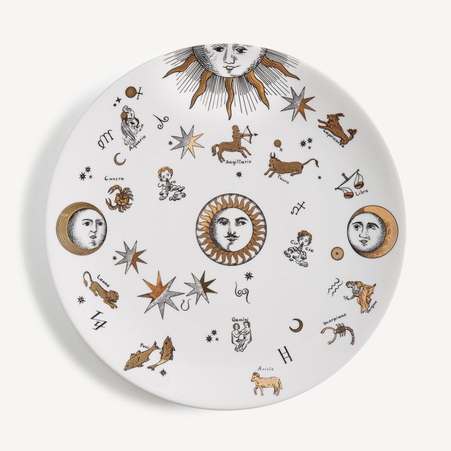 Fornasetti Piastra Astronomici Bianco/Nero/Oro Piatti Decorativi