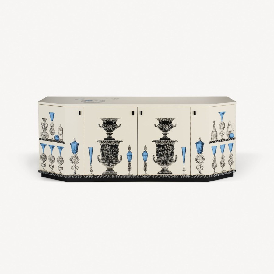 Fornasetti Buffet Poliedrico Vasi Multicolore Armadi Curvi