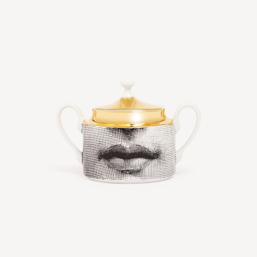 Fornasetti Zuccheriera Tema E Variazioni Bianco/Nero/Oro Set Da Te E Caffe