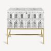 Fornasetti Credenza Rialzata Architettura Bianco Nero Armadietti