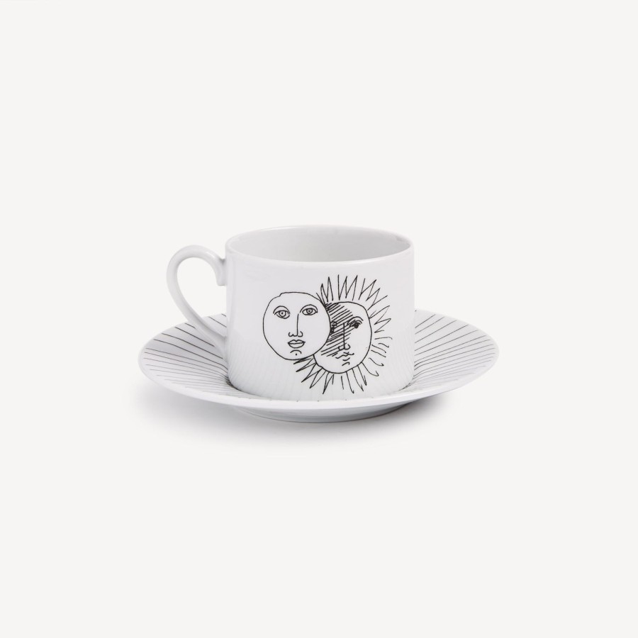 Fornasetti Tazza Da Te Solitario Bianco Nero Set Da Te E Caffe