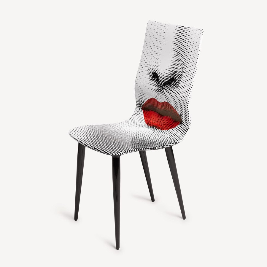 Fornasetti Sedia Bocca Bianco/Nero/Rosso Sedie