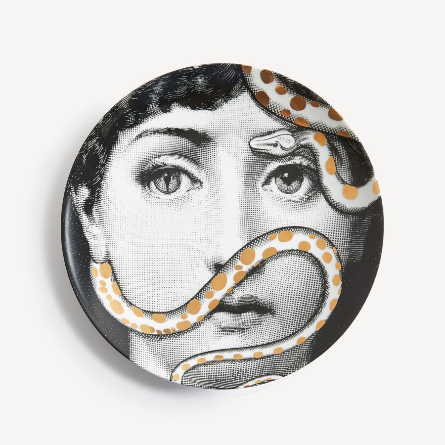 Fornasetti Piatto Da Muro Tema E Variazioni N.383 Bianco/Nero/Oro Animali