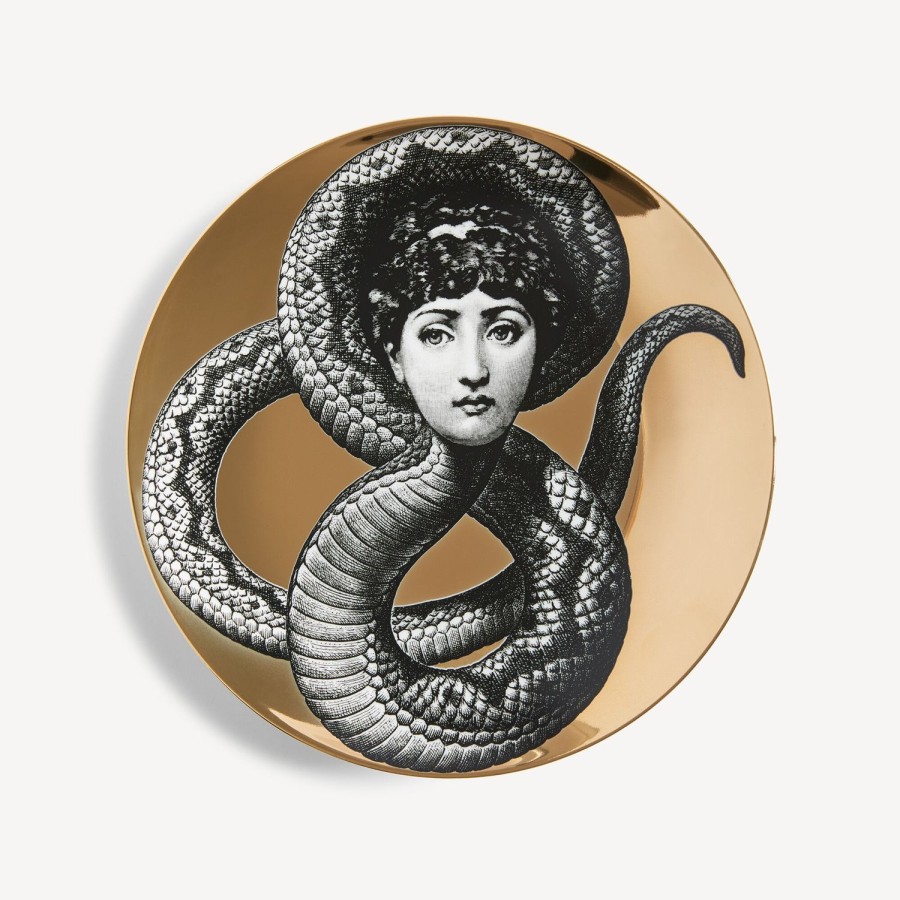 Fornasetti Piatto Da Muro Tema E Variazioni N.198 Bianco/Nero/Oro Animali