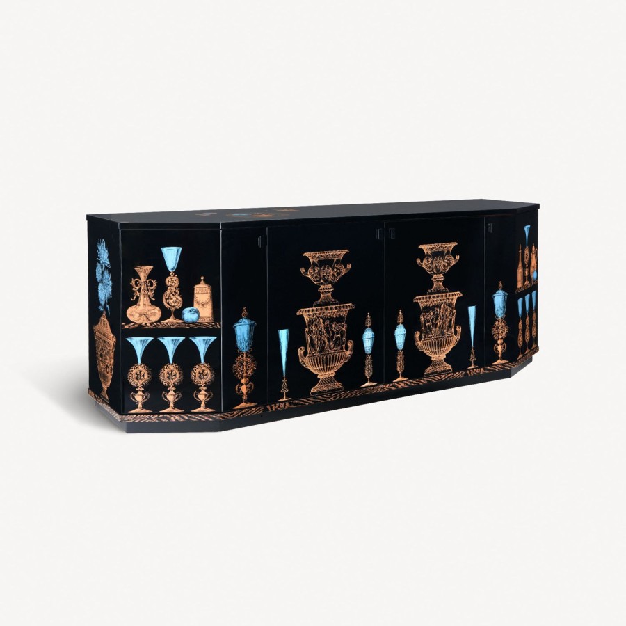 Fornasetti Buffet Poliedrico Vasi Multicolore Armadi Curvi