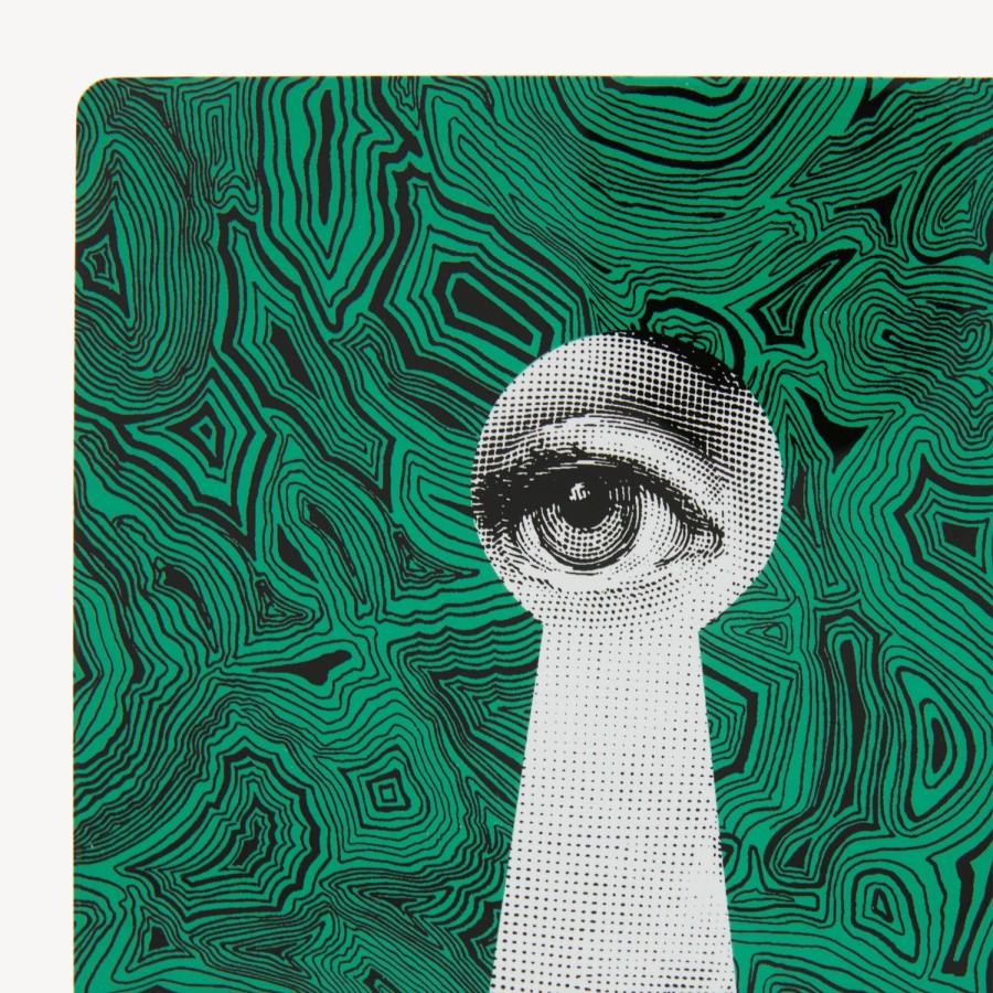 Fornasetti Fermalibri Serratura Su Malachite Verde/Bianco/Nero Fermalibri