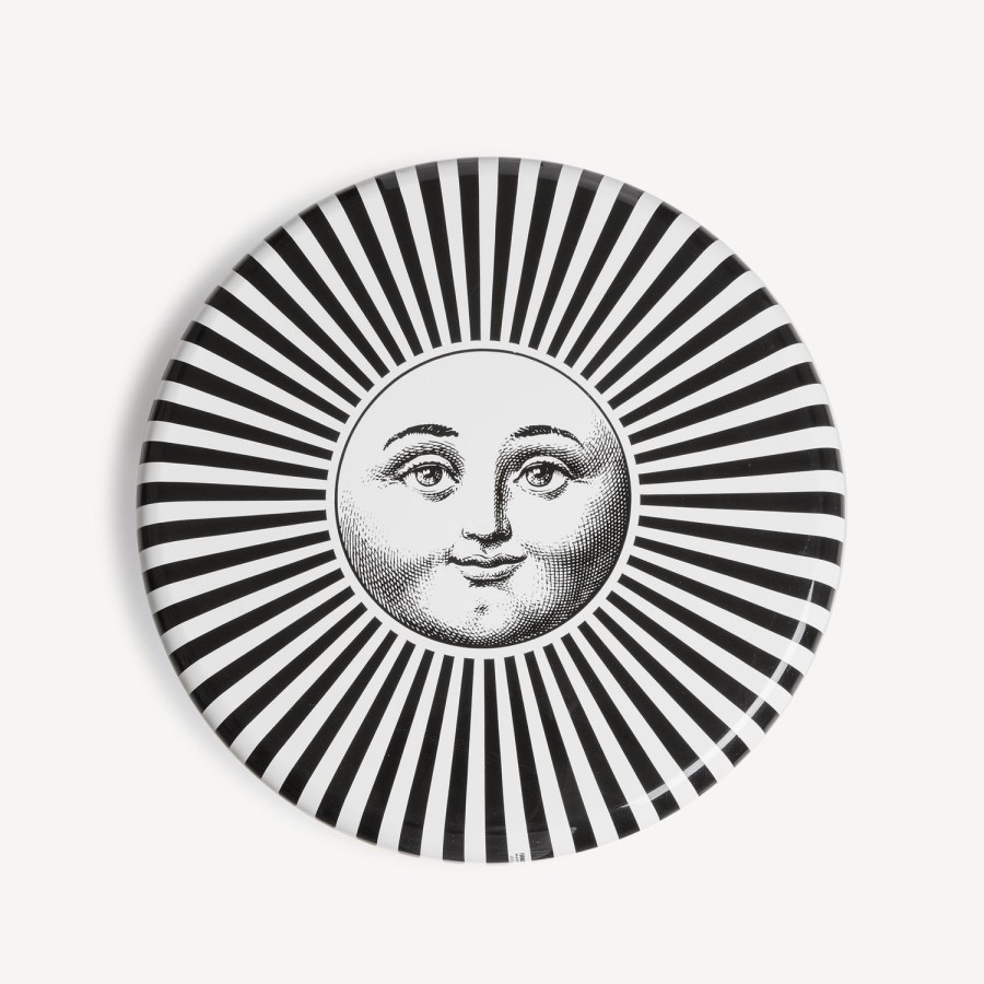 Fornasetti Sgabello Sole Raggiante Bianco Nero Sgabelli