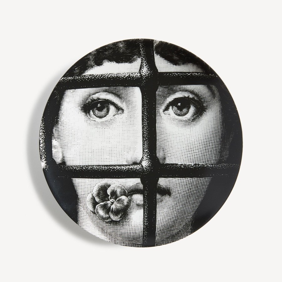 Fornasetti Piatto Da Muro Tema E Variazioni N.361 Bianco Nero Fiori