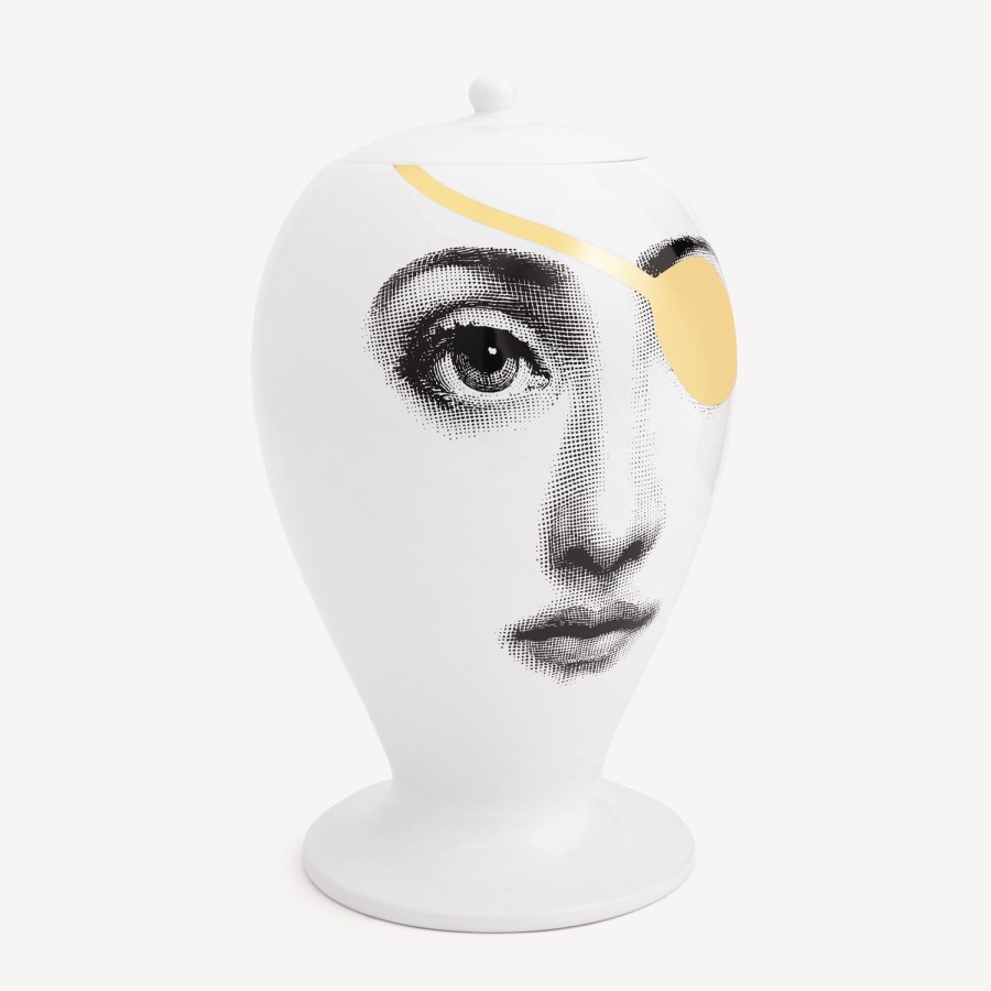 Fornasetti Vaso Pirata Bianco/Nero/Oro Vasi