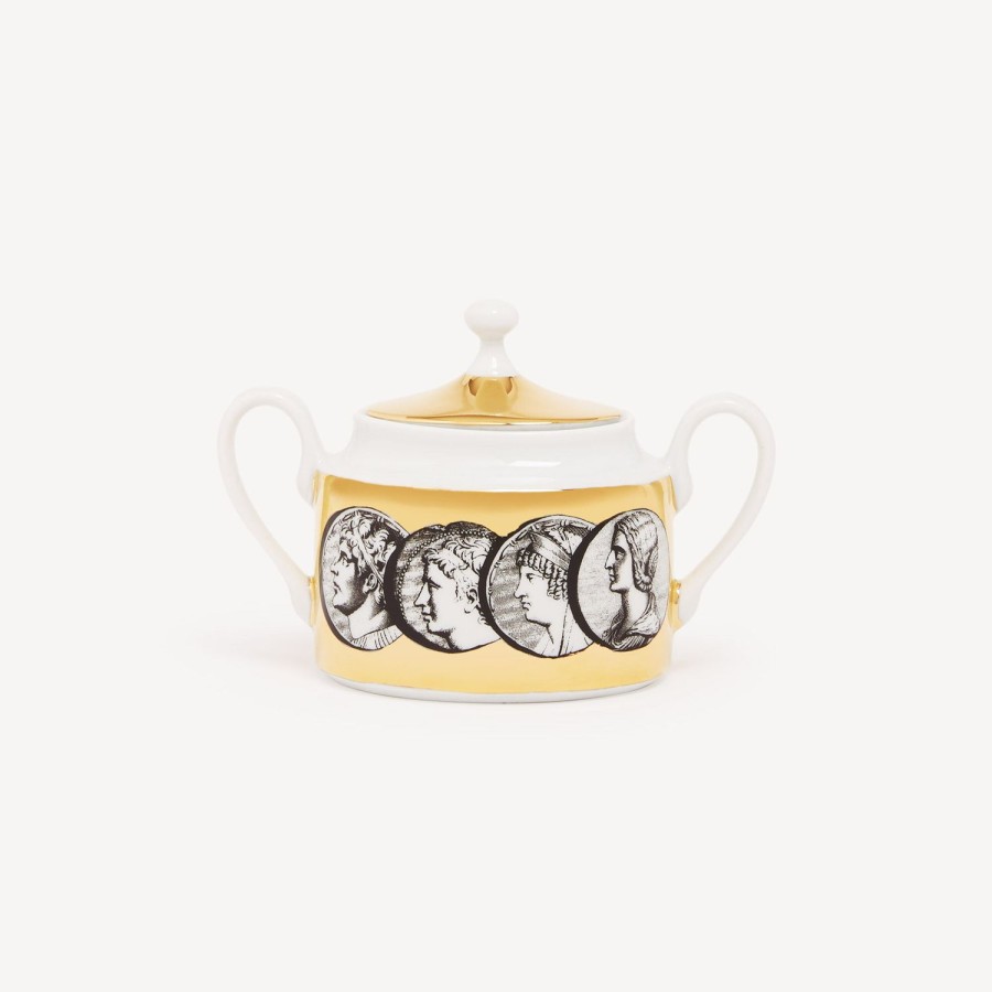 Fornasetti Zuccheriera Cammei Bianco/Nero/Oro Set Da Te E Caffe