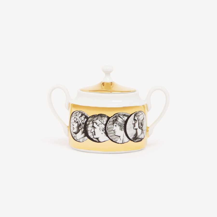 Fornasetti Zuccheriera Cammei Bianco/Nero/Oro Set Da Te E Caffe