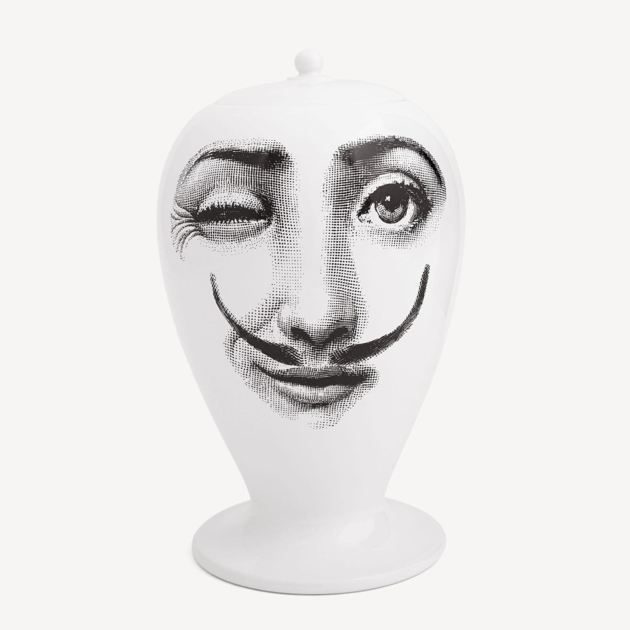 Fornasetti Vaso La Femme Aux Moustache Bianco Nero Vasi