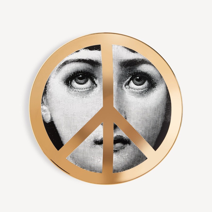 Fornasetti Piatto Da Muro Tema E Variazioni N.404 United For Peace Bianco/Nero/Oro Uniti Per La Pace