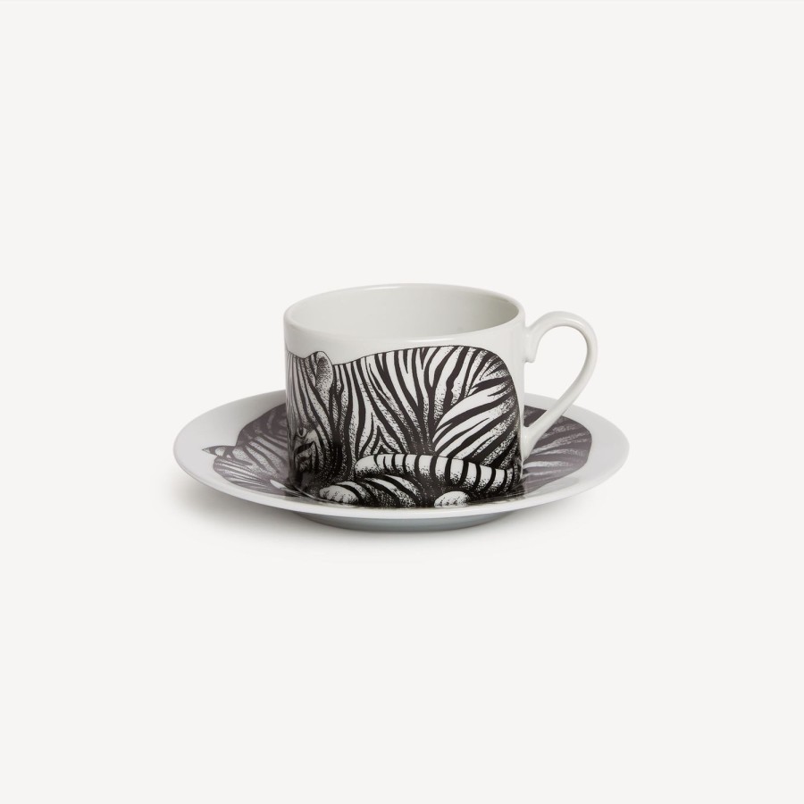 Fornasetti Tazza Te Alta Fedelta Tigrato Bianco Nero Set Da Te E Caffe