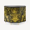 Fornasetti Piccolo Mobiletto Poliedrico Giardino Settecentesco Nero Giallo Armadietti