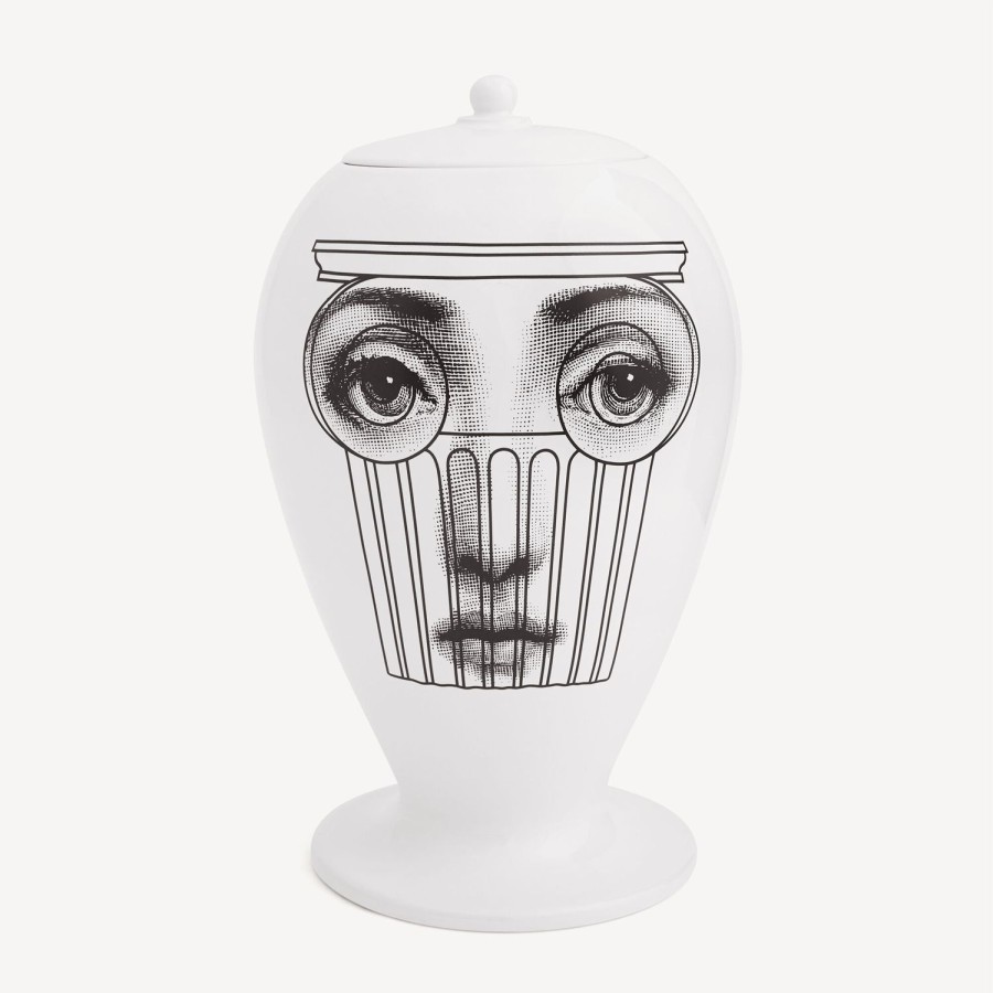 Fornasetti Vaso Capitello Bianco Nero Vasi