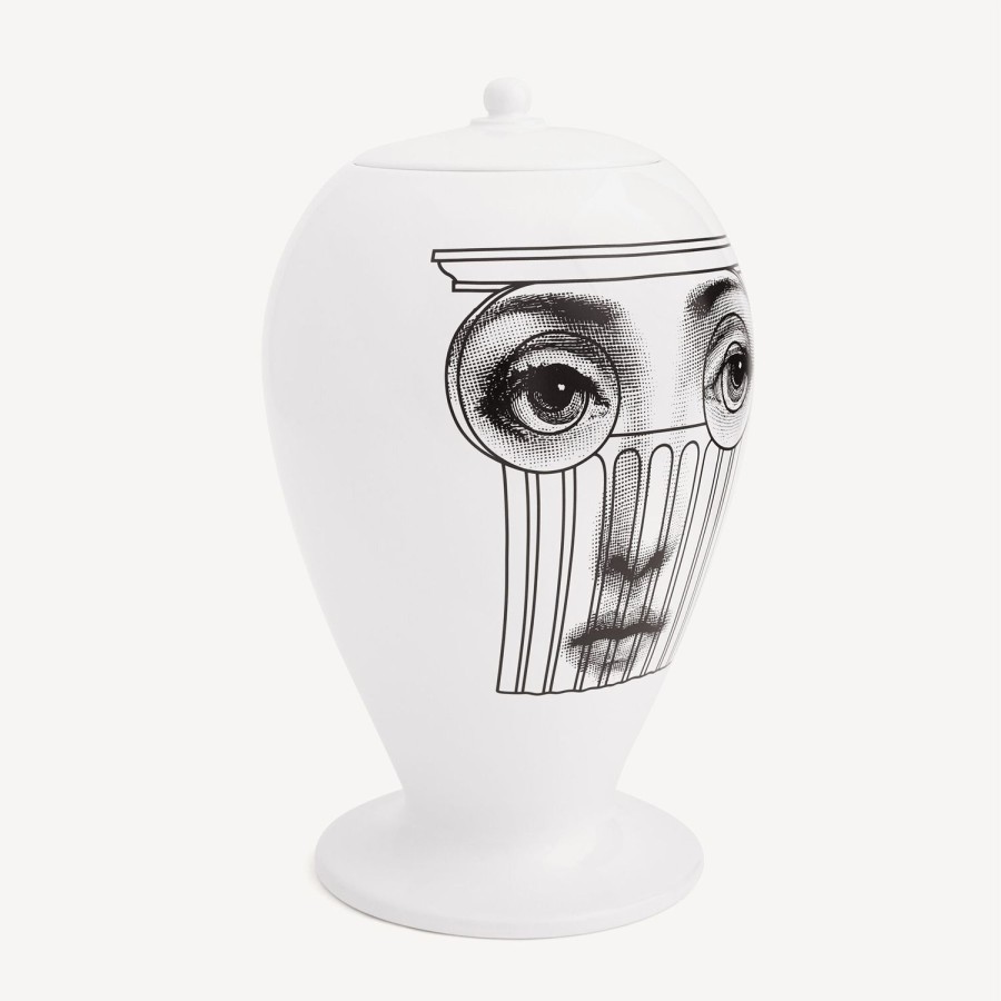 Fornasetti Vaso Capitello Bianco Nero Vasi