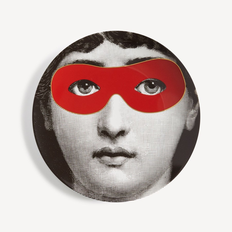 Fornasetti Piatto Da Muro Tema E Variazioni N.22 Bianco/Nero/Rosso Occhi