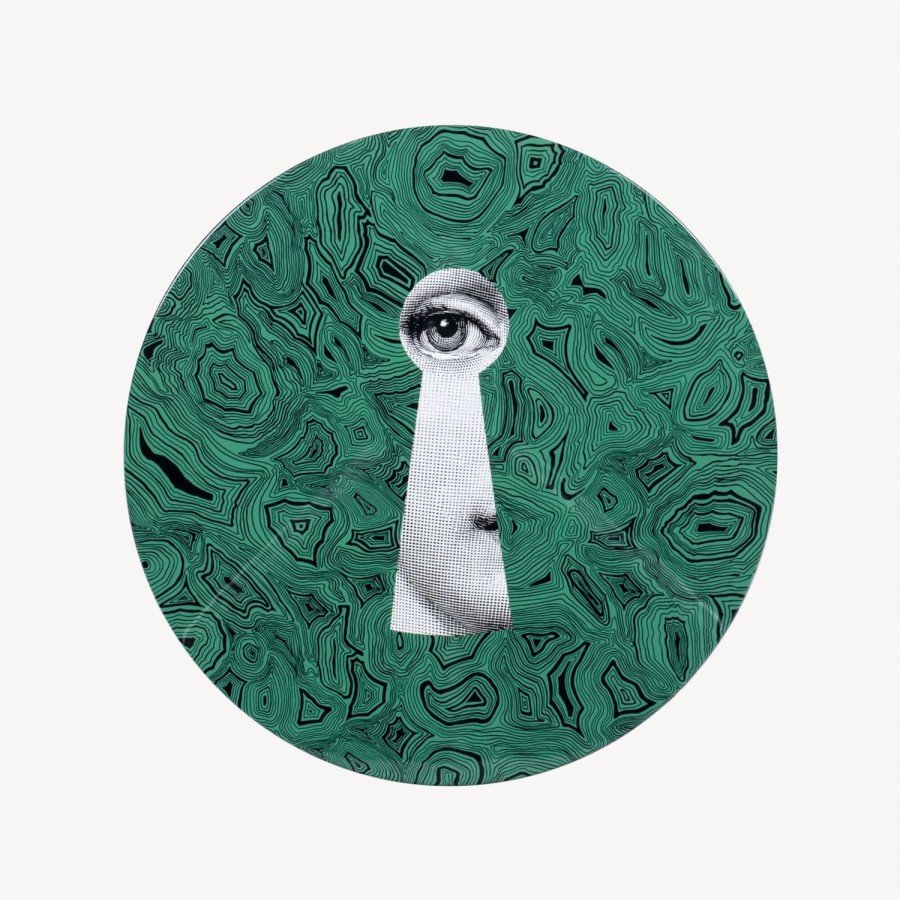 Fornasetti Tavolino Serratura Su Malachite Verde/Bianco/Nero Tabelle