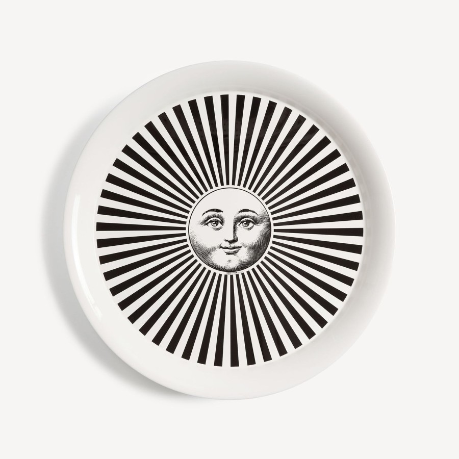 Fornasetti Vassoio Sole Raggiante Bianco Nero Vassoi E Pliants Decorativi