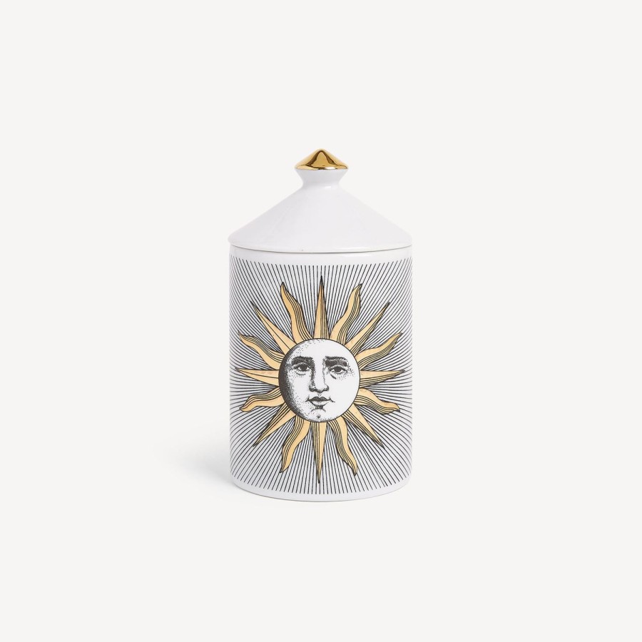 Fornasetti Candela Profumata Se Poi - Soli Decor - Fragranza Immaginazione Bianco/Nero/Oro Candele Profumate