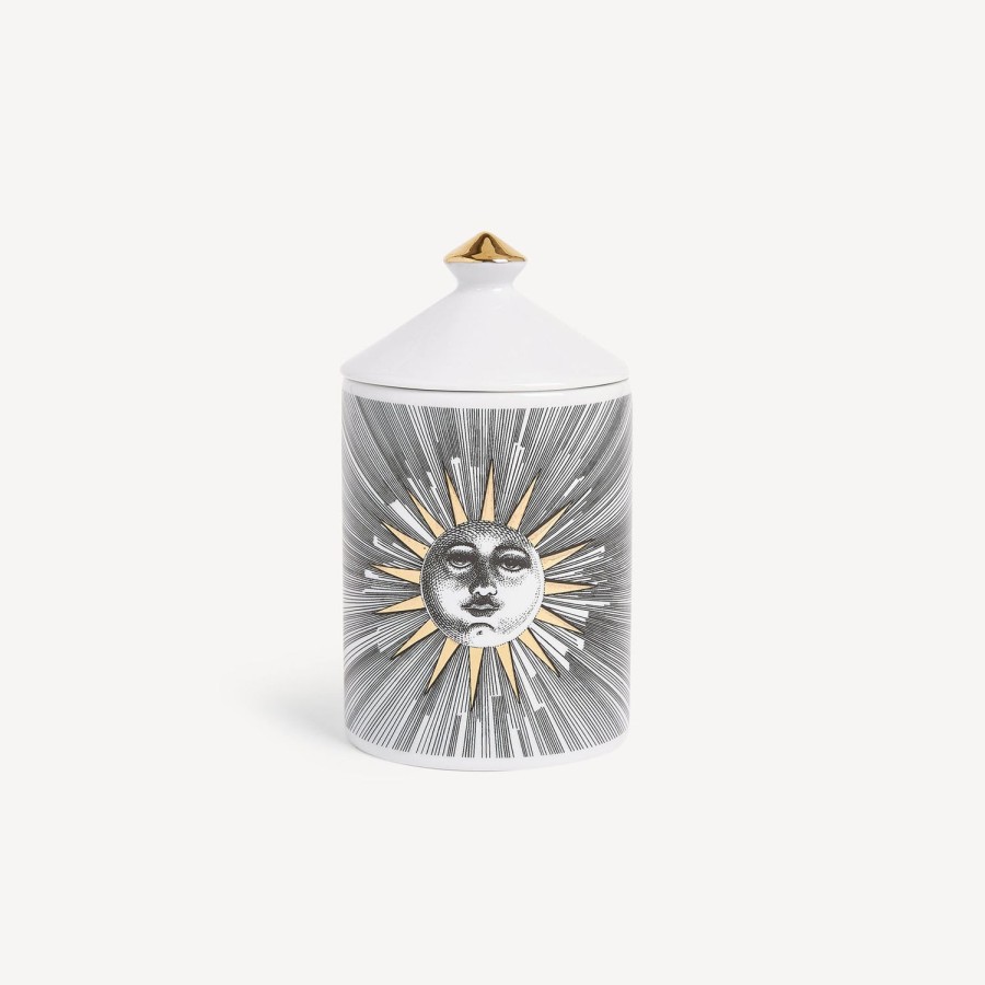 Fornasetti Candela Profumata Se Poi - Soli Decor - Fragranza Immaginazione Bianco/Nero/Oro Candele Profumate