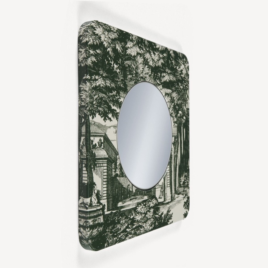 Fornasetti Cornice Con Specchio Piano Giardino Settecentesco Verde/Avorio Specchi Di Design