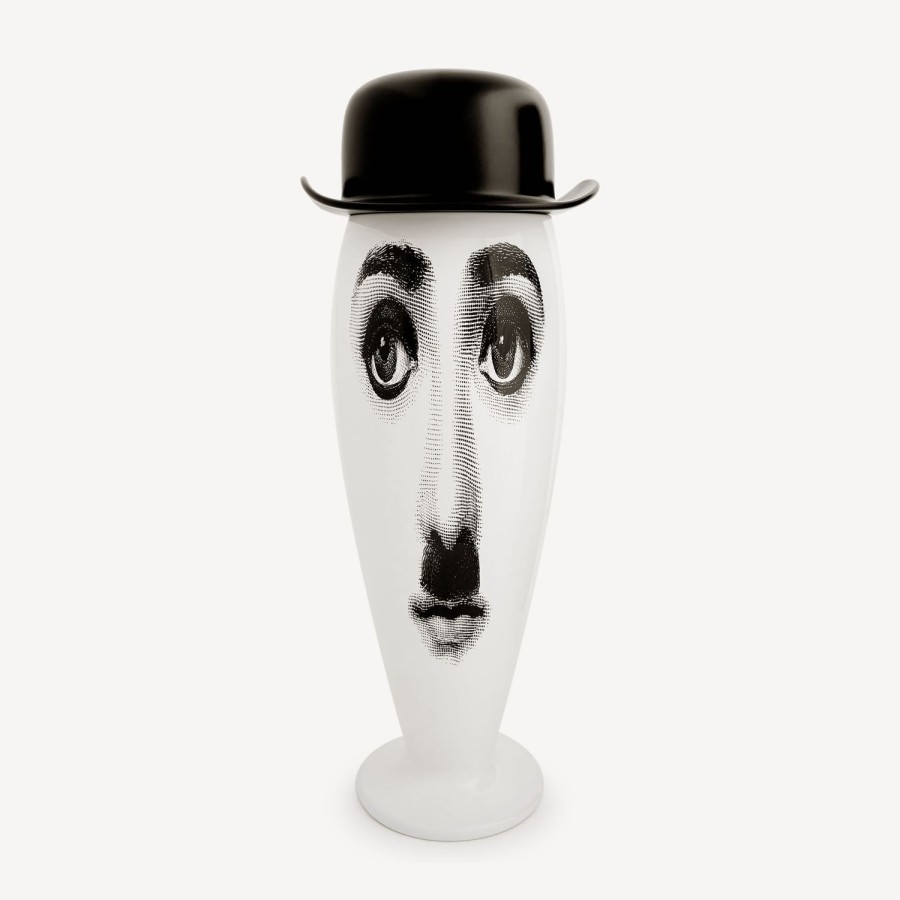 Fornasetti Vaso Smilzo Charlot Bianco Nero Vasi