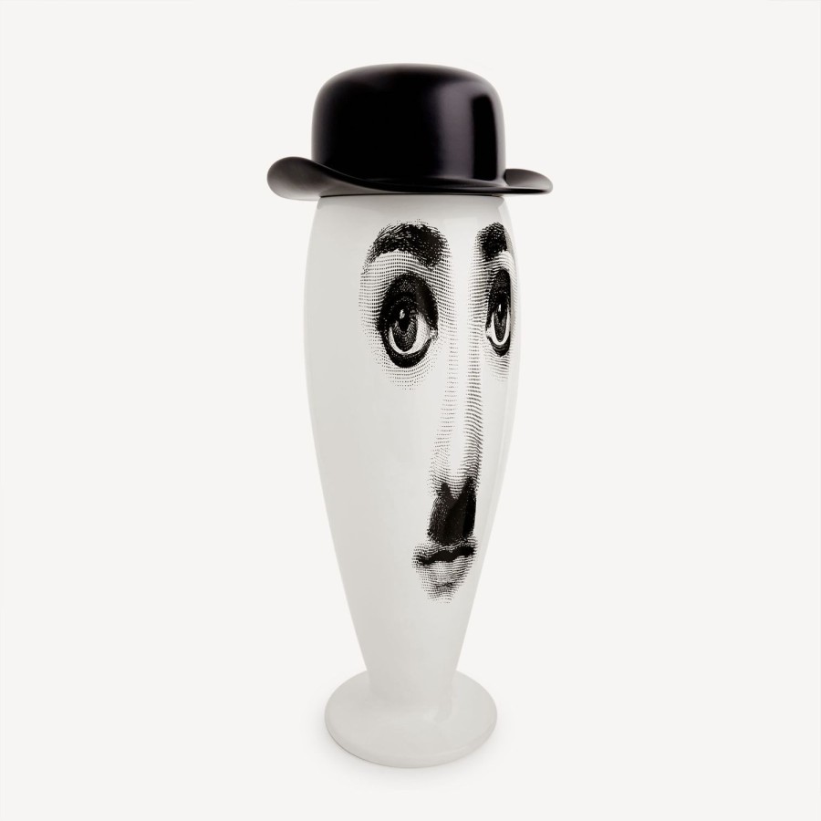 Fornasetti Vaso Smilzo Charlot Bianco Nero Vasi