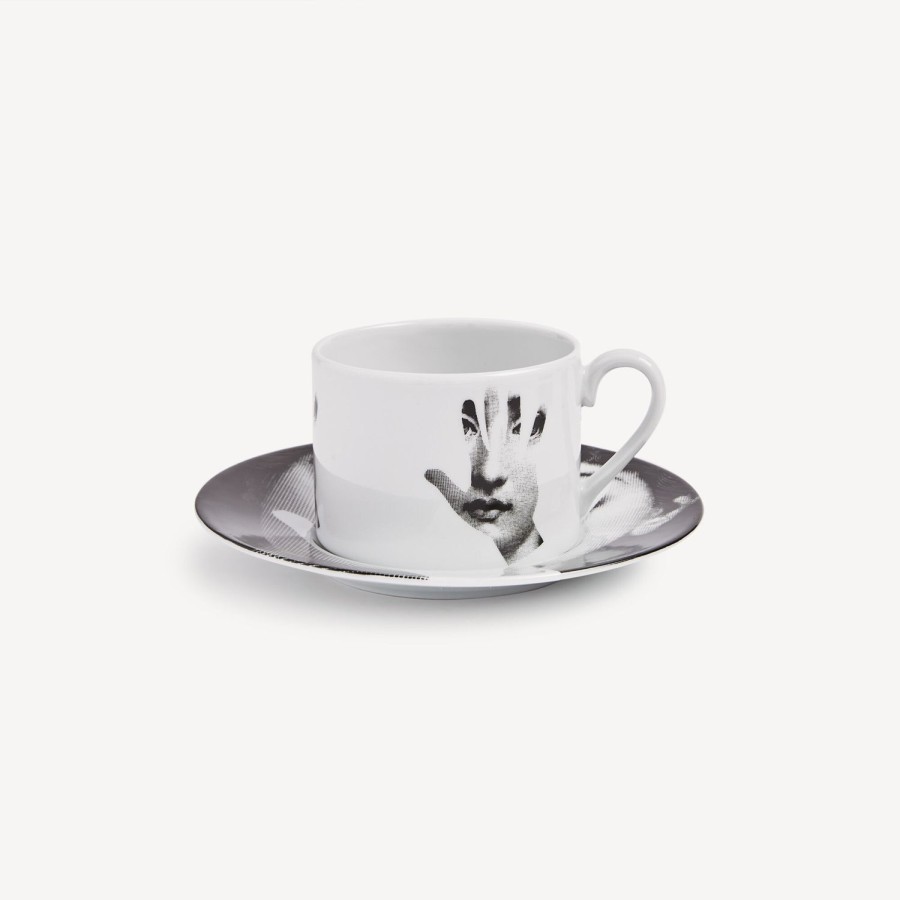 Fornasetti Tazza Da Te Tema E Variazioni Mano Bianco Nero Set Da Te E Caffe