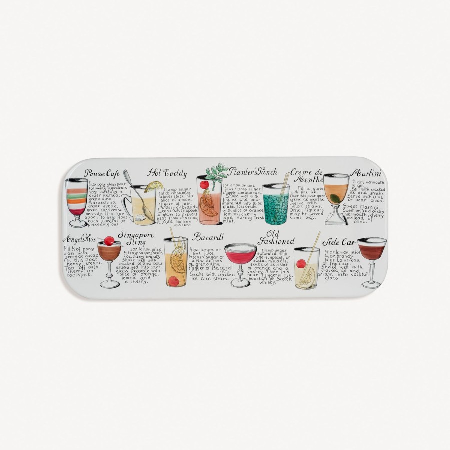 Fornasetti Vassoio Cocktail Rettangolare Multicolore Vassoi E Pliants Decorativi