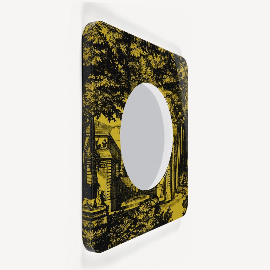 Fornasetti Cornice Con Specchio Convesso Giardino Settecentesco Nero Giallo Specchi Di Design