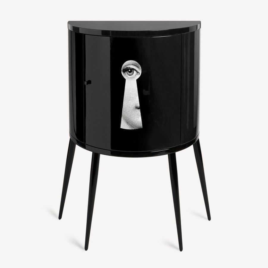 Fornasetti Consolle Serratura Bianco/Nero/Oro Console Di Archiviazione