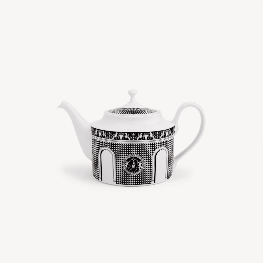 Fornasetti Teiera Facciata Quattrocentesca Bianco Nero Set Da Te E Caffe