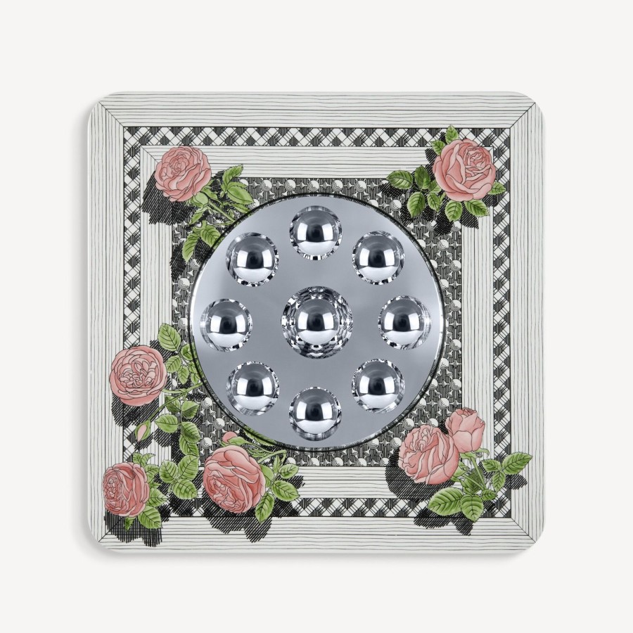 Fornasetti Cornice Con Specchio Bubbles Musciarabia Con Rose Multicolore Specchi Di Design