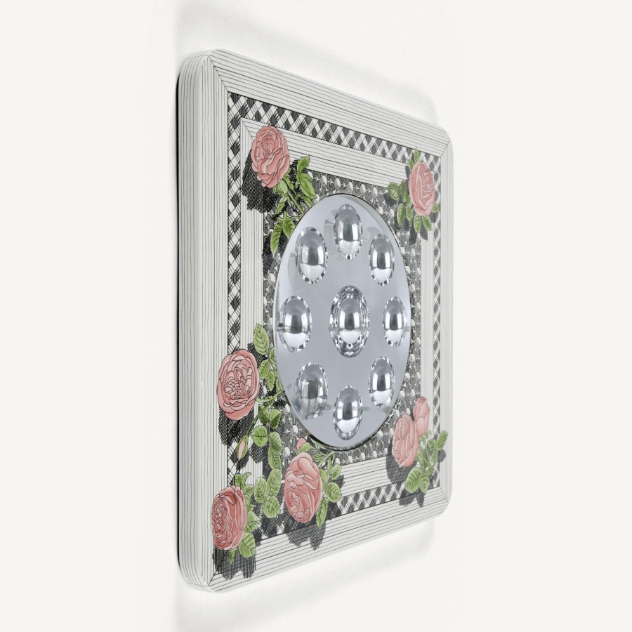 Fornasetti Cornice Con Specchio Bubbles Musciarabia Con Rose Multicolore Specchi Di Design