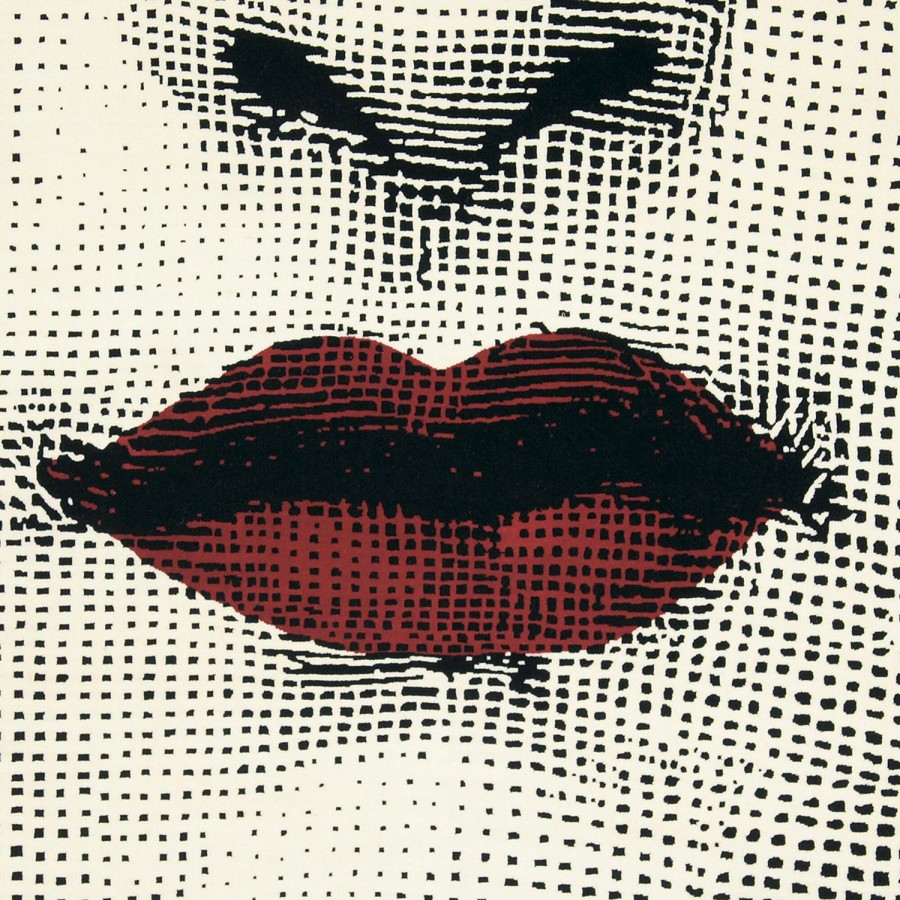 Fornasetti Tappeto Bacio Bianco/Nero/Rosso Tappeti Di Design