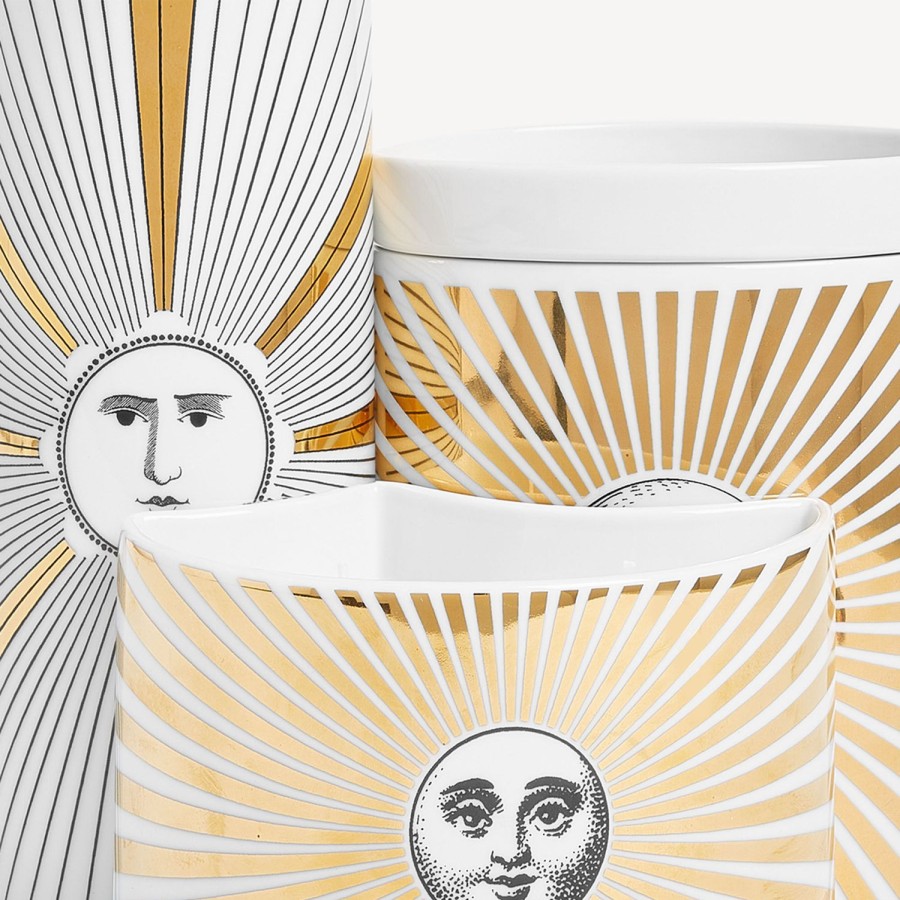 Fornasetti Nel Mentre Set Di Tre Candele Profumate - Soli Decor - Fragranza Immaginazione Bianco/Nero/Oro Candele Profumate