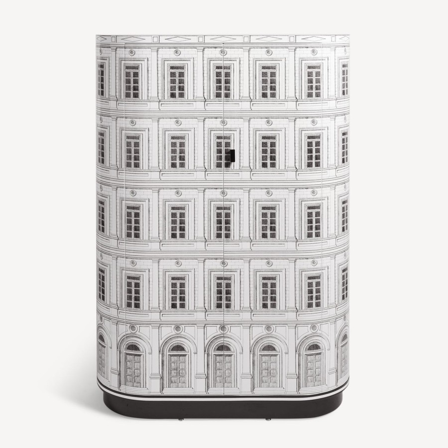 Fornasetti Palazzo Curvo Bianco Nero Armadi Curvi