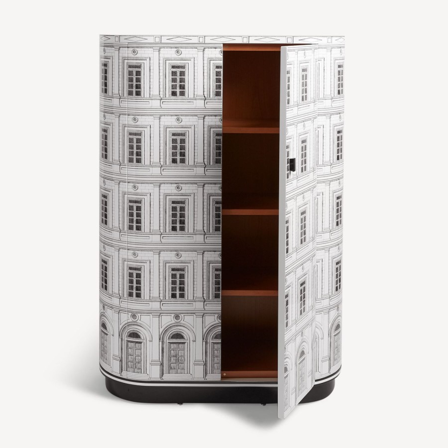 Fornasetti Palazzo Curvo Bianco Nero Armadi Curvi