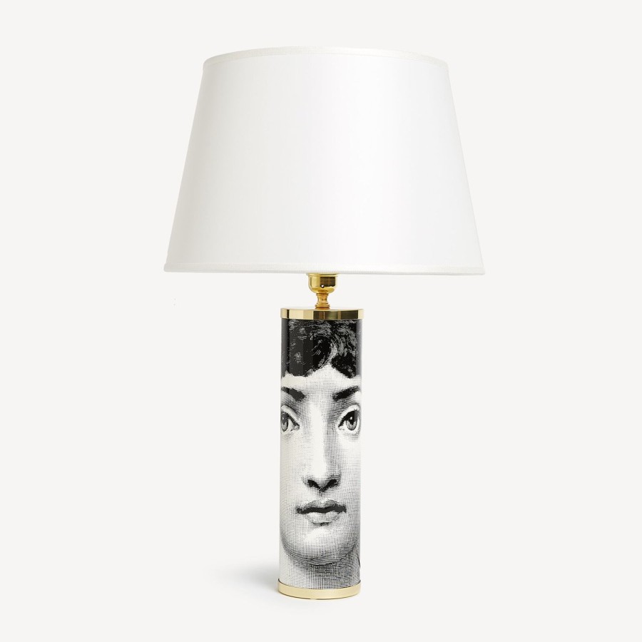 Fornasetti Base Lampada Cilindrica Viso Bianco Nero Lampade E Paralumi