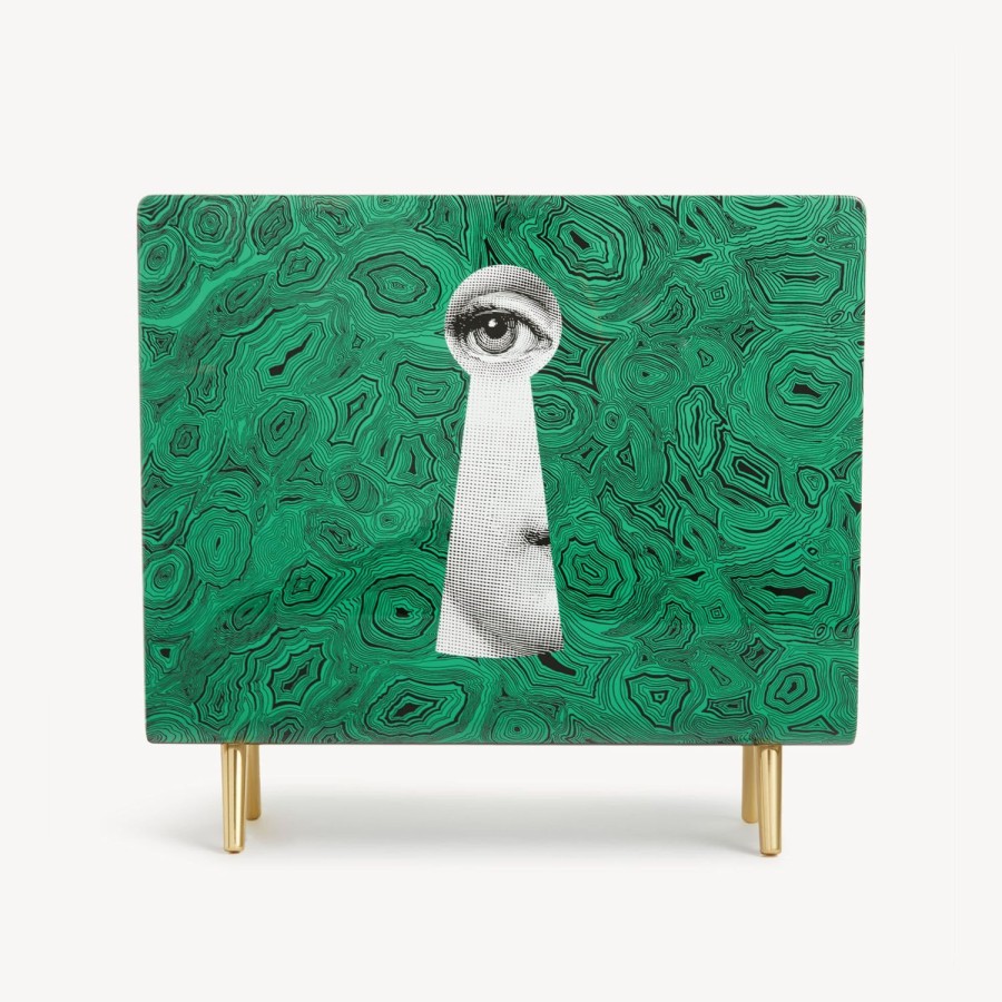 Fornasetti Portariviste Serratura Su Malachite Verde/Bianco/Nero Portariviste