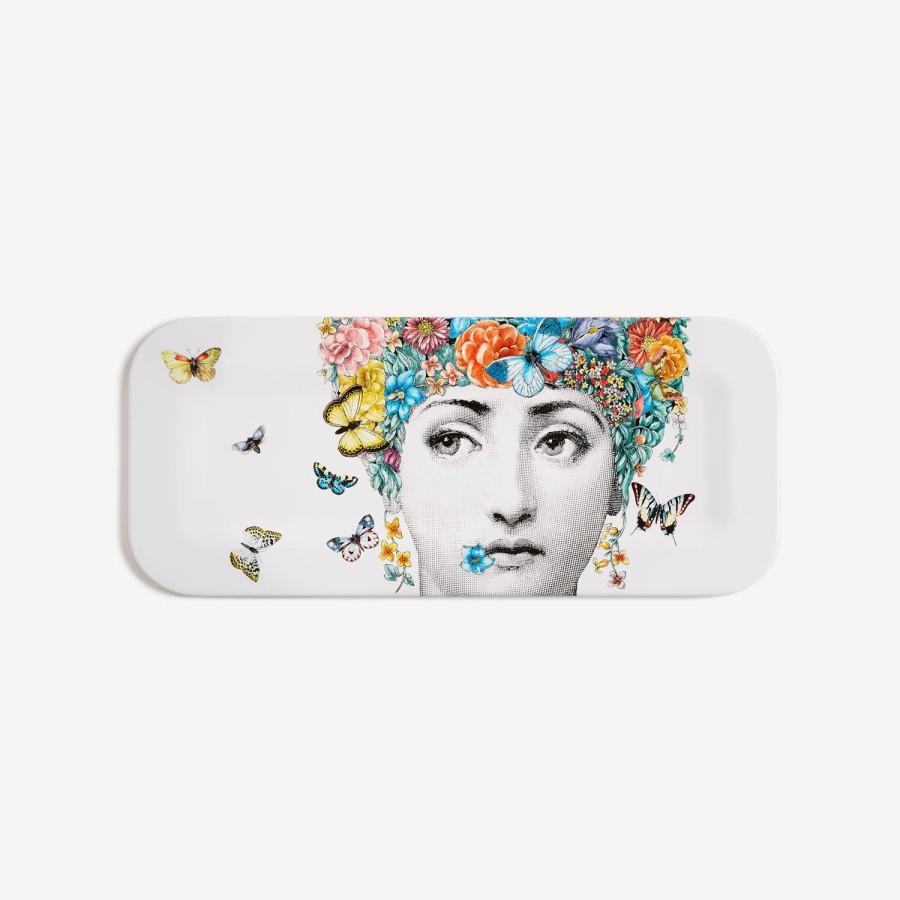 Fornasetti Vassoio Fior Di Lina Multicolore Vassoi E Pliants Decorativi