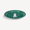 Fornasetti Vassoio Serratura Su Malachite Verde/Bianco/Nero Vassoi E Pliants Decorativi