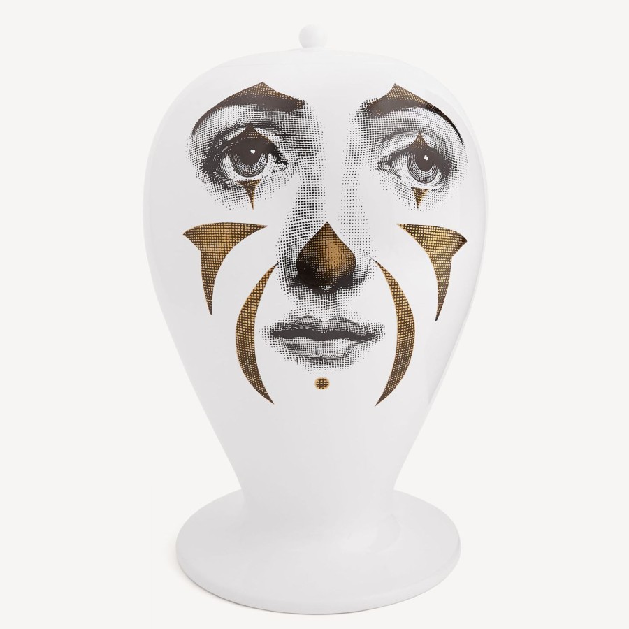 Fornasetti Vaso Clown Maxi Bianco/Nero/Oro Vasi