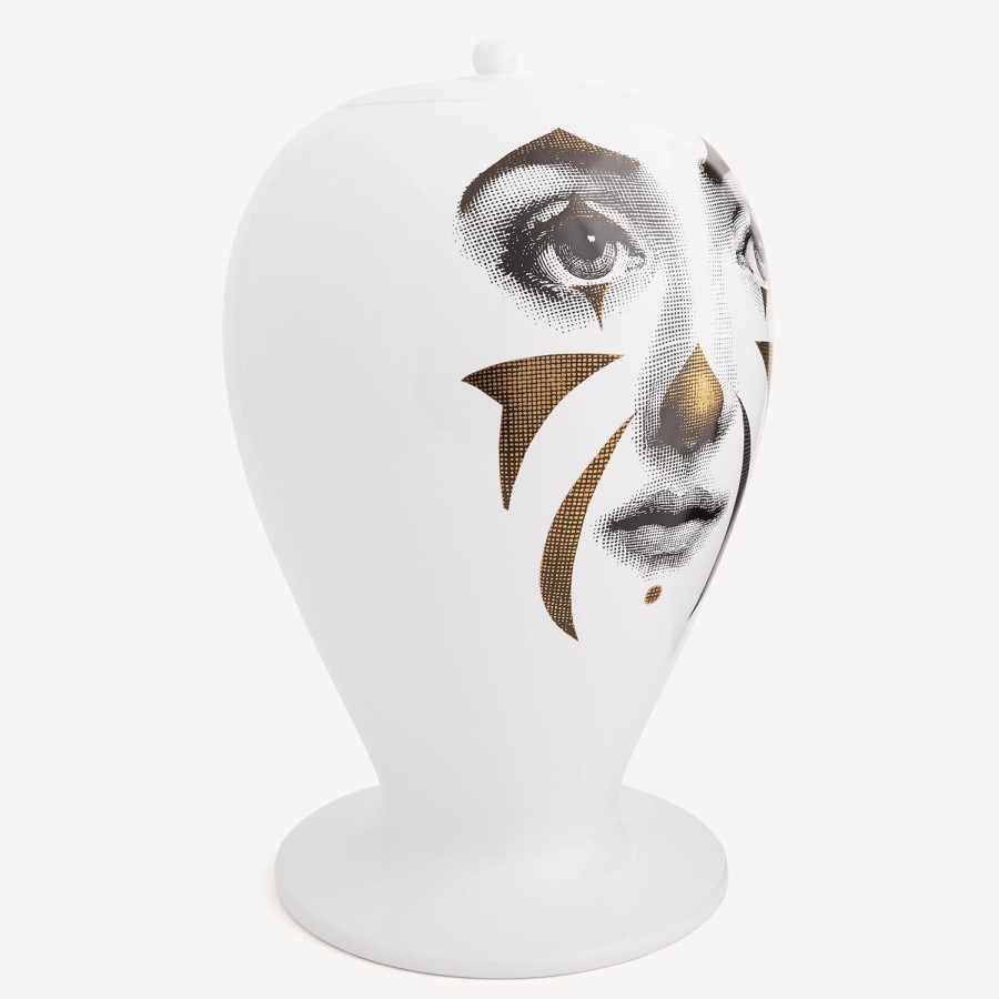 Fornasetti Vaso Clown Maxi Bianco/Nero/Oro Vasi